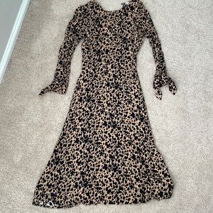 Reformation Port Print Long Sleeve Midi Dress